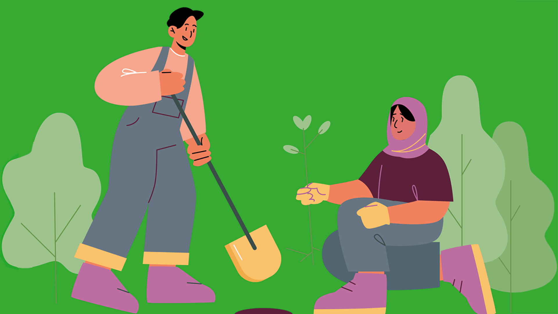 Illustratie tuinieren