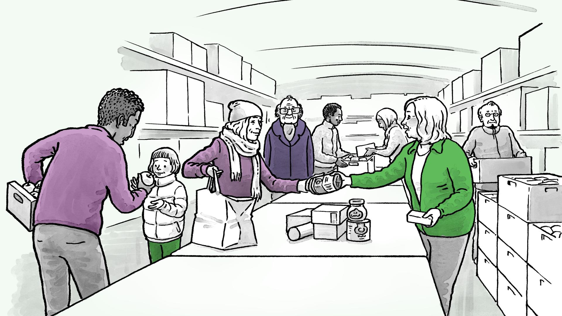 Illustratie voedselbank