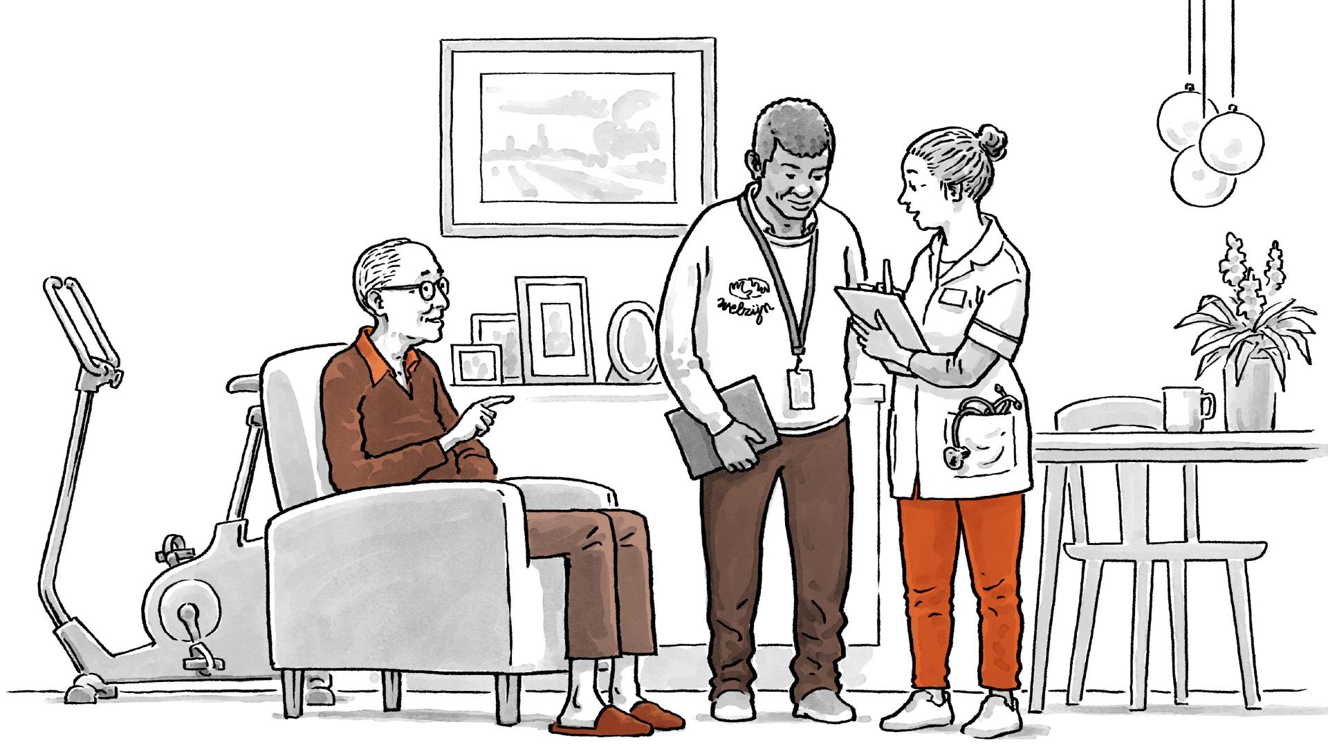 Samenwerking in de zorg - Illustratie Geert Gerard