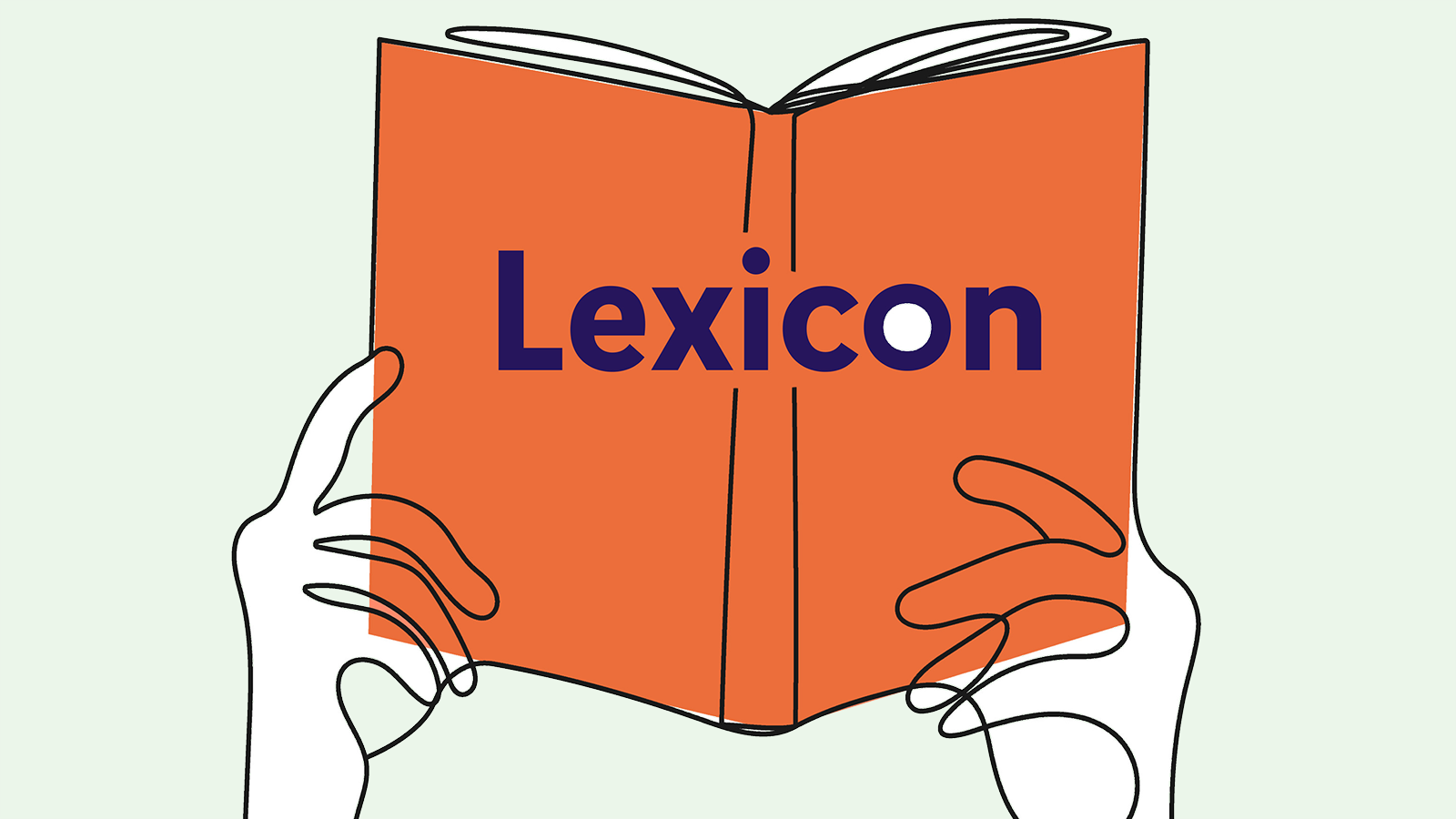 Illustratie handen met boek Lexicon